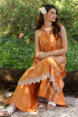 UAE -2 Piece Unstitched Embroidered Lawn Shirt with Dyed Trouser TL-52086