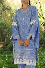 UAE -2 Piece Unstitched Embroidered Lawn Shirt with Dyed Trouser TL-52089