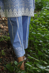 UAE -2 Piece Unstitched Embroidered Lawn Shirt with Dyed Trouser TL-52089