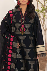UAE -3 Piece Unstitched Embroidered Jacquard Suit with Embroidered Jacquard Dupatta FE-52106