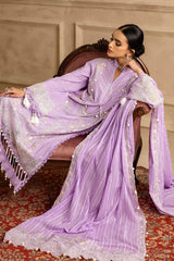 UAE -3 Piece Unstitched Embroidered Lawn Suit with Embroidered Leno Dupatta PM-52034