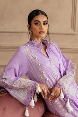 UAE -3 Piece Unstitched Embroidered Lawn Suit with Embroidered Leno Dupatta PM-52034