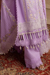 UAE -3 Piece Unstitched Embroidered Lawn Suit with Embroidered Leno Dupatta PM-52034