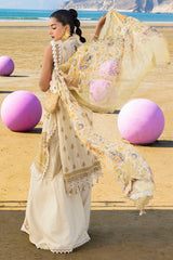 UAE -3 Piece Unstitched Printed Lawn Suit with Embroidered Chiffon Dupatta BCT-52013