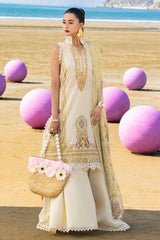 UAE -3 Piece Unstitched Printed Lawn Suit with Embroidered Chiffon Dupatta BCT-52013