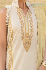 UAE -3 Piece Unstitched Printed Lawn Suit with Embroidered Chiffon Dupatta BCT-52013