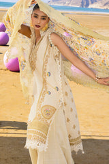 UAE -3 Piece Unstitched Printed Lawn Suit with Embroidered Chiffon Dupatta BCT-52013