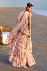 UAE -3 Piece Unstitched Printed Lawn Suit with Embroidered Chiffon Dupatta BCT-52016