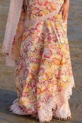 UAE -3 Piece Unstitched Printed Lawn Suit with Embroidered Chiffon Dupatta BCT-52016