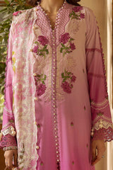 UAE -3 Piece Unstitched Embroidered Lawn Suit with Embroidered Chiffon Dupatta BM-52014
