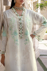 UAE -3 Piece Unstitched Embroidered Stripe Suit with Embroidered Stripe Dupatta FE-52014