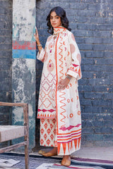 UAE -3PC Unstitched Jacquard Printed Suit with Denting Lawn Dupatta MJ-42043