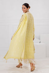 UAE -3 Piece Unstitched Embroidered Paper Cotton Suit with Embroidered Paper Cotton Dupatta FE-52080