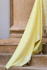 UAE -3 Piece Unstitched Embroidered Paper Cotton Suit with Embroidered Paper Cotton Dupatta FE-52080