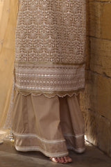 UAE -3 Piece Unstitched Embroidered Organza Suit with Embroidered Organza Dupatta FE-52087