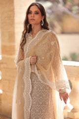 UAE -3 Piece Unstitched Embroidered Organza Suit with Embroidered Organza Dupatta FE-52087