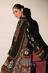 UAE -3 Piece Unstitched Embroidered Raw Silk Suit with Raw Silk Dupatta FE-52091