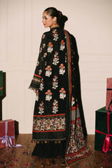 UAE -3 Piece Unstitched Embroidered Raw Silk Suit with Raw Silk Dupatta FE-52091