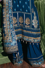 UAE -3 Piece Unstitched Embroidered Paper Cotton Suit with Paper Cotton Dupatta FE-52095