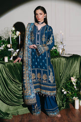 UAE -3 Piece Unstitched Embroidered Paper Cotton Suit with Paper Cotton Dupatta FE-52095