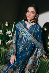UAE -3 Piece Unstitched Embroidered Paper Cotton Suit with Paper Cotton Dupatta FE-52095