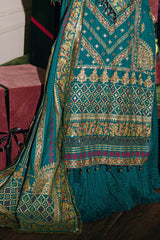 UAE -3 Piece Unstitched Embroidered Paper Cotton Suit with Paper Cotton Dupatta FE-52096