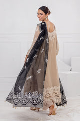 UAE -3 Piece Unstitched Embroidered Cotton Net Suit with Embroidered Cotton Net Dupatta FE-52099