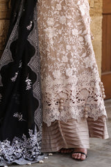 UAE -3 Piece Unstitched Embroidered Cotton Net Suit with Embroidered Cotton Net Dupatta FE-52099