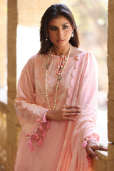 UAE -3 Piece Unstitched Embroidered Lawn Suit with Embroidered Chiffon Dupatta FE-52120