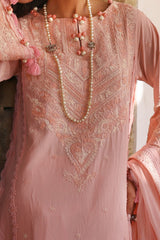 UAE -3 Piece Unstitched Embroidered Lawn Suit with Embroidered Chiffon Dupatta FE-52120