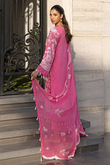 UAE -3 Piece Unstitched Embroidered Lawn Suit with Embroidered Chiffon Dupatta FE-52123