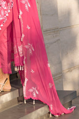 UAE -3 Piece Unstitched Embroidered Lawn Suit with Embroidered Chiffon Dupatta FE-52123