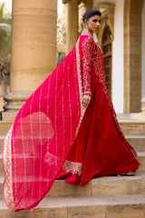 UAE -3 Piece Unstitched Embroidered Chiffon Suit with Embroidered Chiffon Dupatta FE-52131
