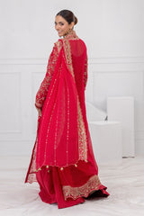 UAE -3 Piece Unstitched Embroidered Chiffon Suit with Embroidered Chiffon Dupatta FE-52131
