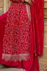 UAE -3 Piece Unstitched Embroidered Chiffon Suit with Embroidered Chiffon Dupatta FE-52131