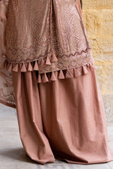 UAE -3 Piece Unstitched Embroidered Chiffon Suit with Embroidered Chiffon Dupatta FE-52132