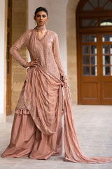 UAE -3 Piece Unstitched Embroidered Chiffon Suit with Embroidered Chiffon Dupatta FE-52132