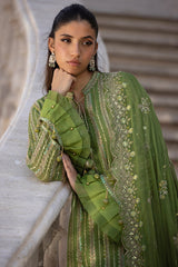 UAE -3 Piece Unstitched Embroidered Chiffon Suit with Embroidered Chiffon Dupatta FE-52134