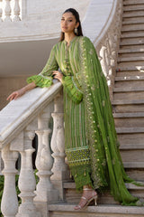 UAE -3 Piece Unstitched Embroidered Chiffon Suit with Embroidered Chiffon Dupatta FE-52134