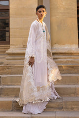 UAE -3 Piece Unstitched Embroidered Paper Cotton Suit with Embroidered Mehsuri Dupatta FE-52144