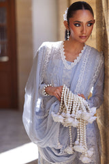 UAE -3 Piece Unstitched Embroidered Chiffon Suit with Embroidered Chiffon Dupatta FE-52149