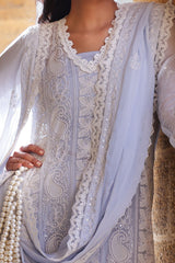 UAE -3 Piece Unstitched Embroidered Chiffon Suit with Embroidered Chiffon Dupatta FE-52149