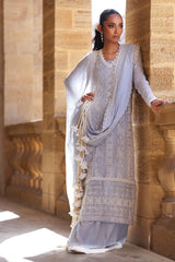 UAE -3 Piece Unstitched Embroidered Chiffon Suit with Embroidered Chiffon Dupatta FE-52149
