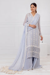 UAE -3 Piece Unstitched Embroidered Chiffon Suit with Embroidered Chiffon Dupatta FE-52149
