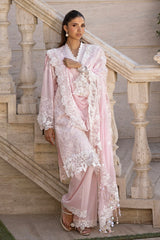 UAE -3 Piece Unstitched Embroidered Lawn Suit with Embroidered Chiffon Dupatta FE-52152