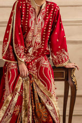 UAE -3 Piece Unstitched Embroidered Lawn Suit with Foil & Lacquer Printed Chiffon Dupatta PM-52044