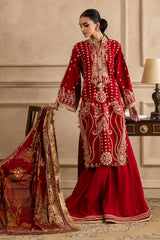 UAE -3 Piece Unstitched Embroidered Lawn Suit with Foil & Lacquer Printed Chiffon Dupatta PM-52044