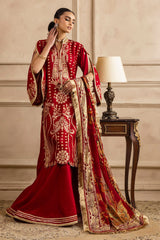 UAE -3 Piece Unstitched Embroidered Lawn Suit with Foil & Lacquer Printed Chiffon Dupatta PM-52044