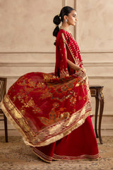 UAE -3 Piece Unstitched Embroidered Lawn Suit with Foil & Lacquer Printed Chiffon Dupatta PM-52044