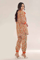 UAE -Unstitched Gold Printed Lawn Shirt SL-42039 A